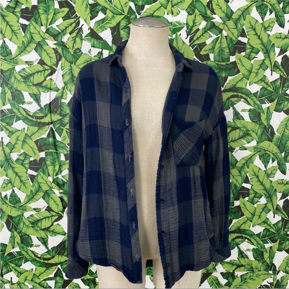 Bella Dahl Drop Shoulder Plaid Top A067